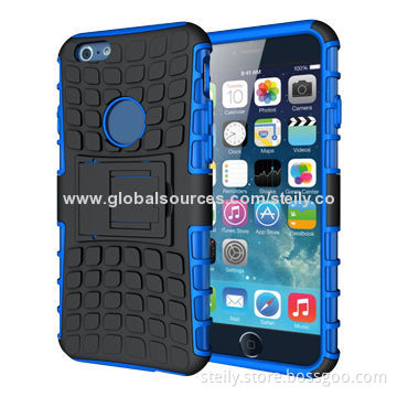 2014 Newest Wholesale 2-in-1 Plastic Gel Rubbered Cell Phone Stand Case for iPhone 6 with Belt ClipNew